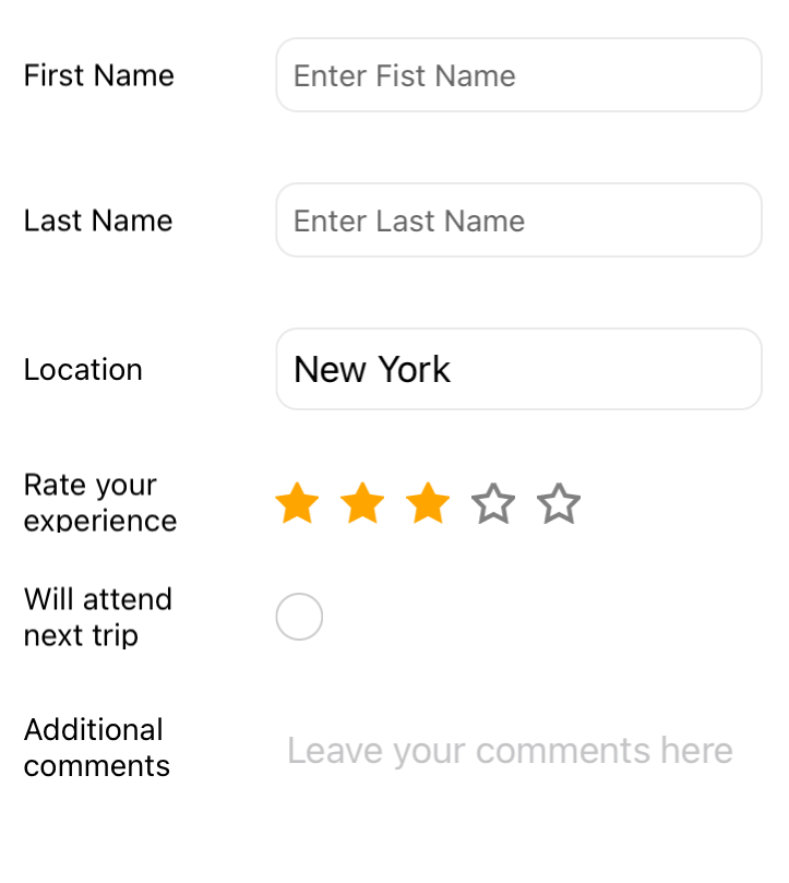 An example of a StackLayout used for mobile