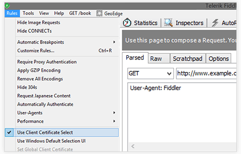 Fiddler Client Certificate Select