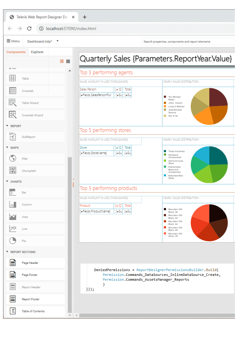 APIs for Web Report Designer Customization