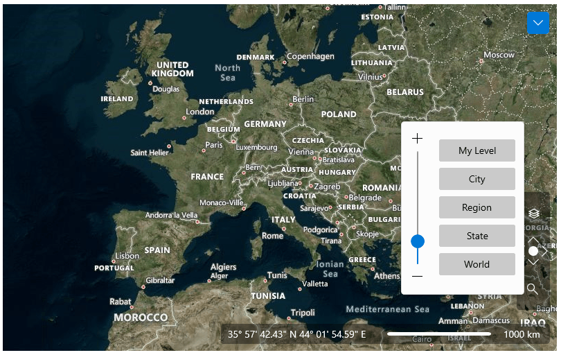 Telerik UI for WinUI Map Zoom Modes