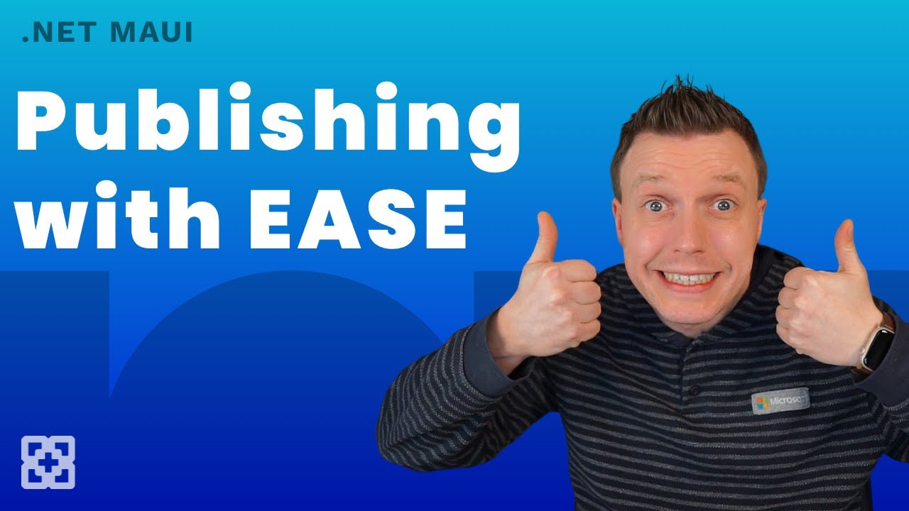 Gerald Versluis giving thumbs up and text .NET MAUI Publishing with Ease