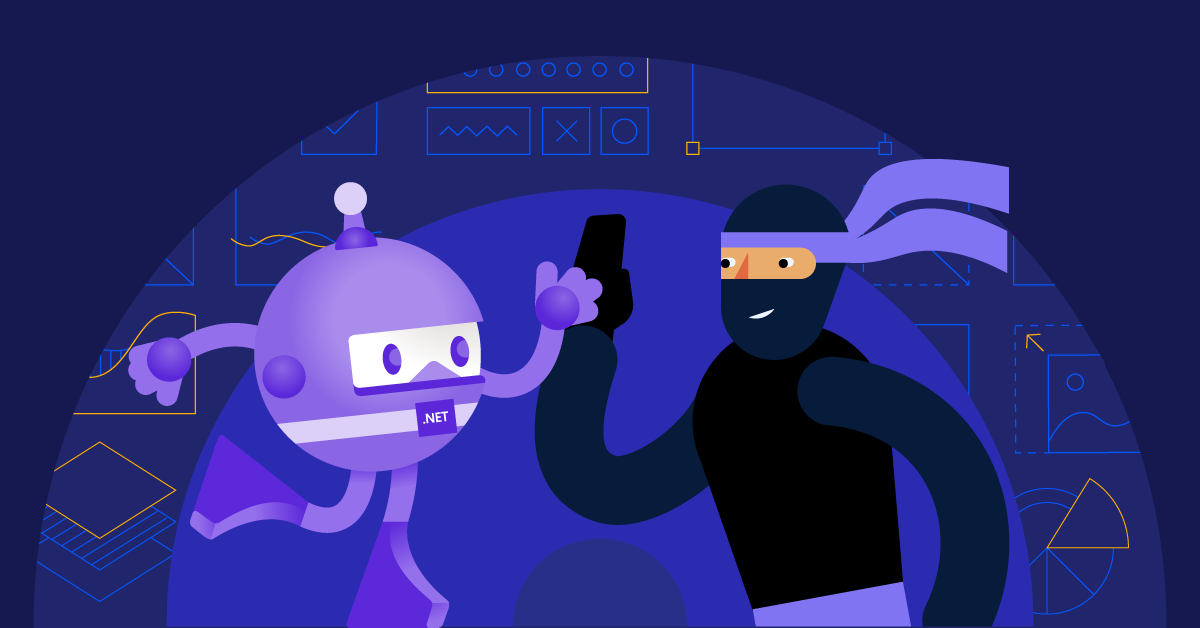 Telerik Ninja slapping high-five with .NET MAUI mascot